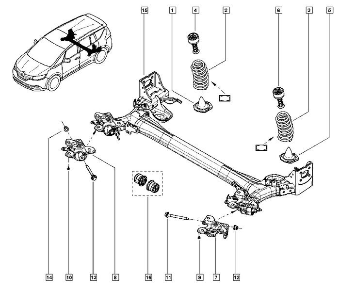 Проставки нижние на заднюю подвеску полиуретановые Renault Espace V (2015-2019) 30 мм 16017R30-RE10 фото